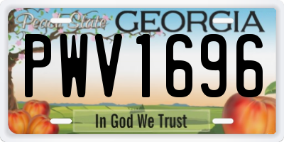 GA license plate PWV1696