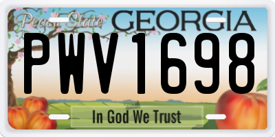 GA license plate PWV1698