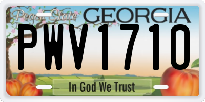 GA license plate PWV1710