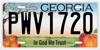 GA license plate PWV1720
