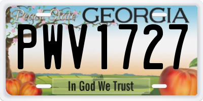 GA license plate PWV1727