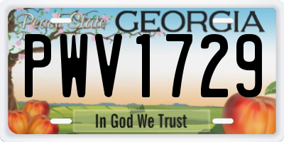 GA license plate PWV1729