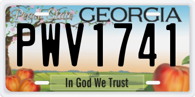 GA license plate PWV1741