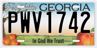 GA license plate PWV1742