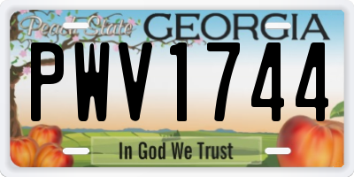 GA license plate PWV1744