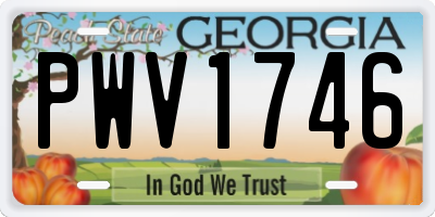 GA license plate PWV1746
