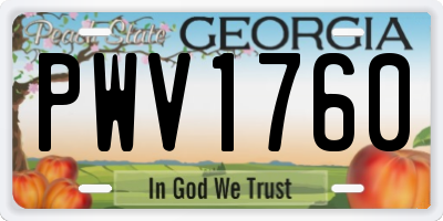 GA license plate PWV1760