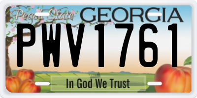 GA license plate PWV1761