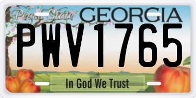 GA license plate PWV1765