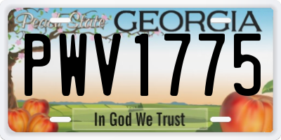 GA license plate PWV1775