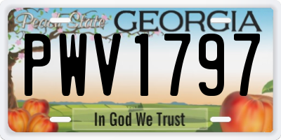GA license plate PWV1797