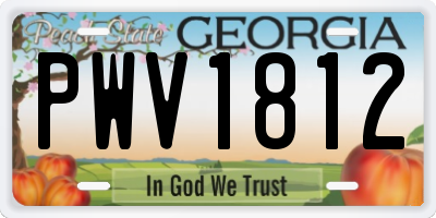 GA license plate PWV1812
