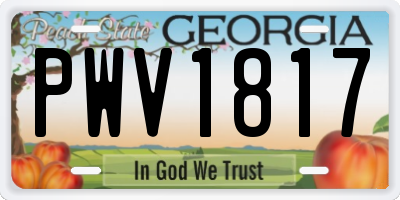 GA license plate PWV1817