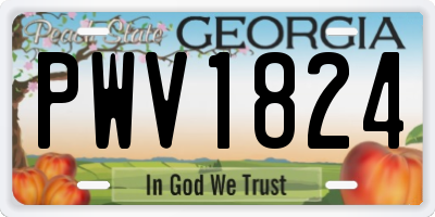 GA license plate PWV1824