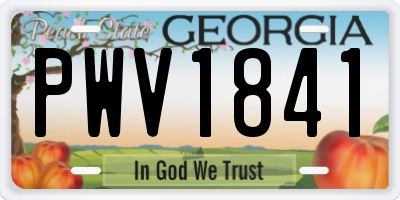 GA license plate PWV1841