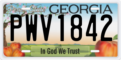 GA license plate PWV1842