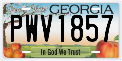 GA license plate PWV1857