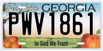 GA license plate PWV1861