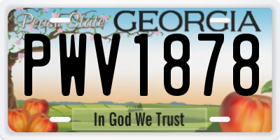 GA license plate PWV1878