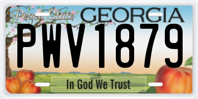 GA license plate PWV1879