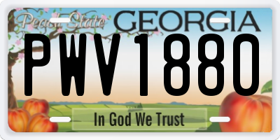 GA license plate PWV1880