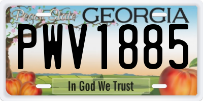 GA license plate PWV1885