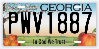 GA license plate PWV1887