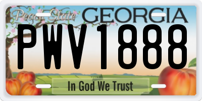 GA license plate PWV1888