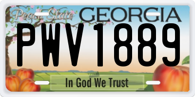 GA license plate PWV1889