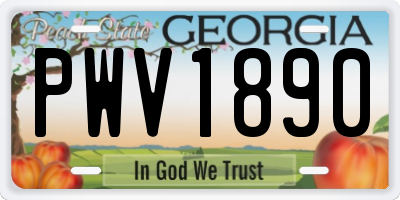 GA license plate PWV1890