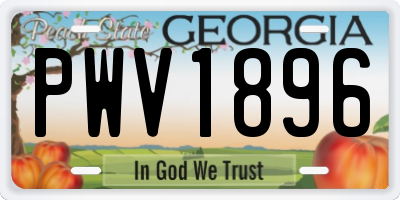 GA license plate PWV1896