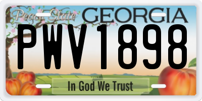 GA license plate PWV1898