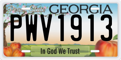 GA license plate PWV1913