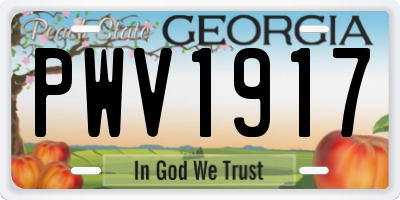 GA license plate PWV1917