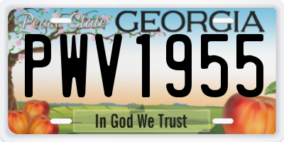 GA license plate PWV1955