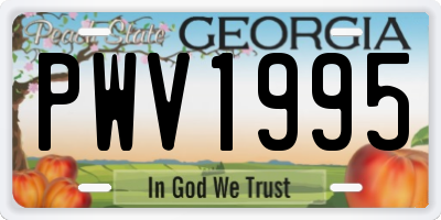 GA license plate PWV1995