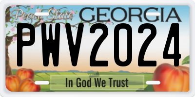 GA license plate PWV2024