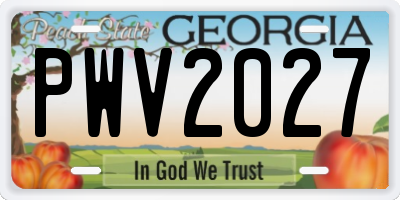 GA license plate PWV2027