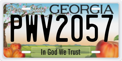 GA license plate PWV2057