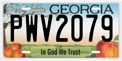 GA license plate PWV2079