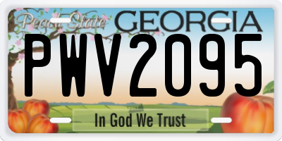 GA license plate PWV2095