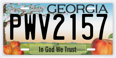 GA license plate PWV2157
