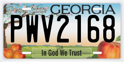 GA license plate PWV2168