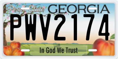 GA license plate PWV2174
