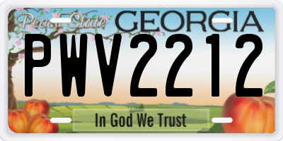 GA license plate PWV2212