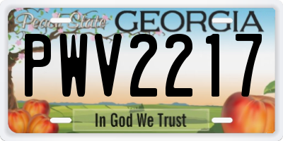 GA license plate PWV2217