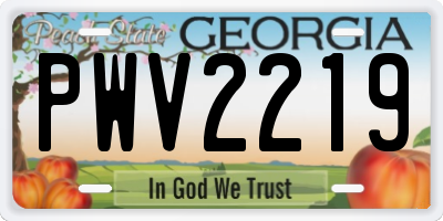GA license plate PWV2219