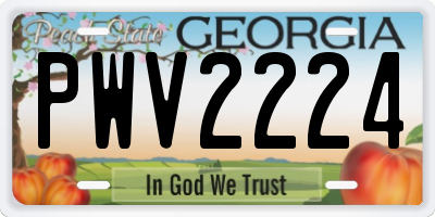 GA license plate PWV2224