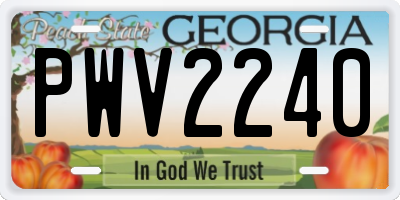 GA license plate PWV2240