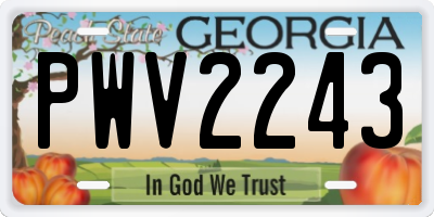 GA license plate PWV2243
